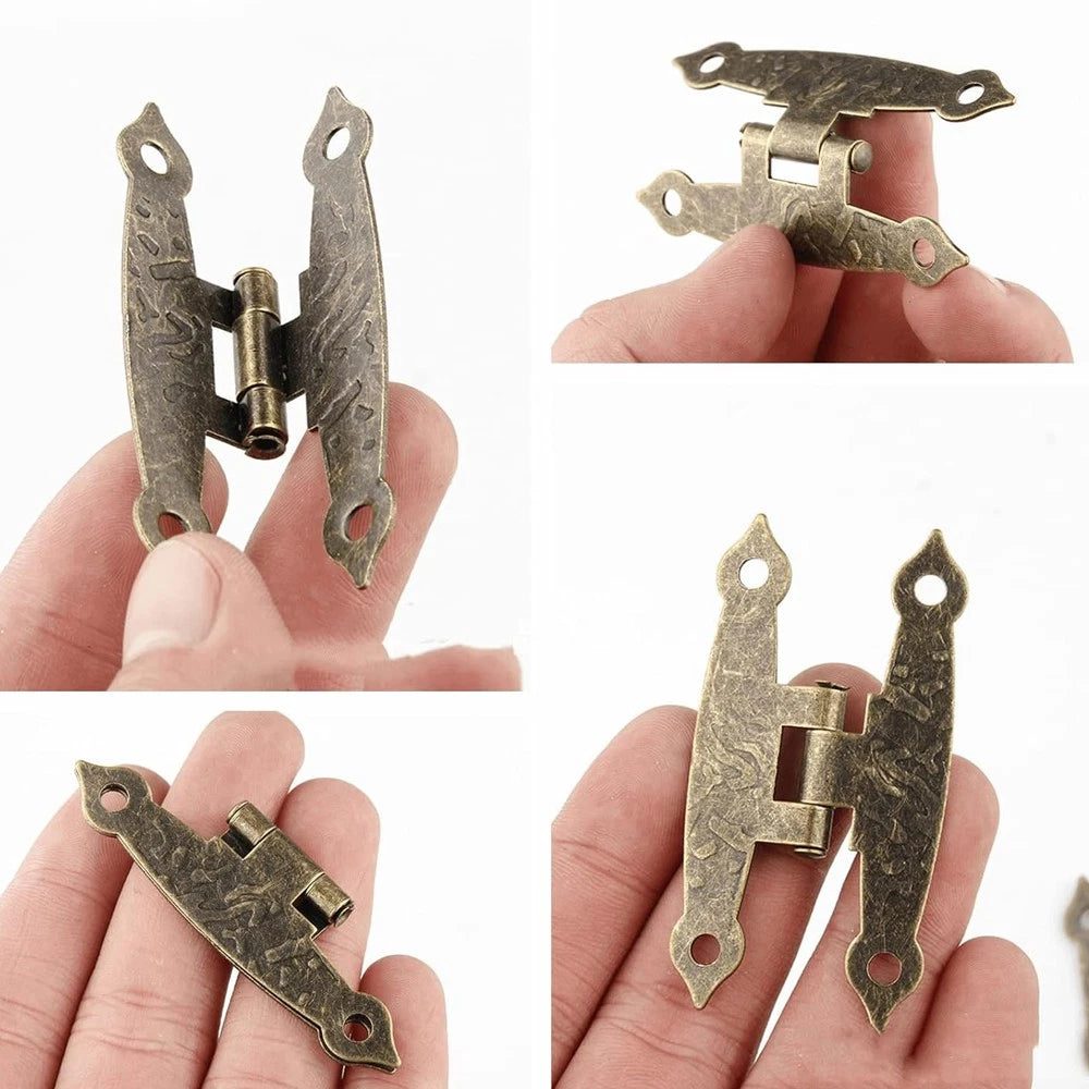 6pcs Antique H-type Hinges for Jewelry Box Door (65mm x 33mm)