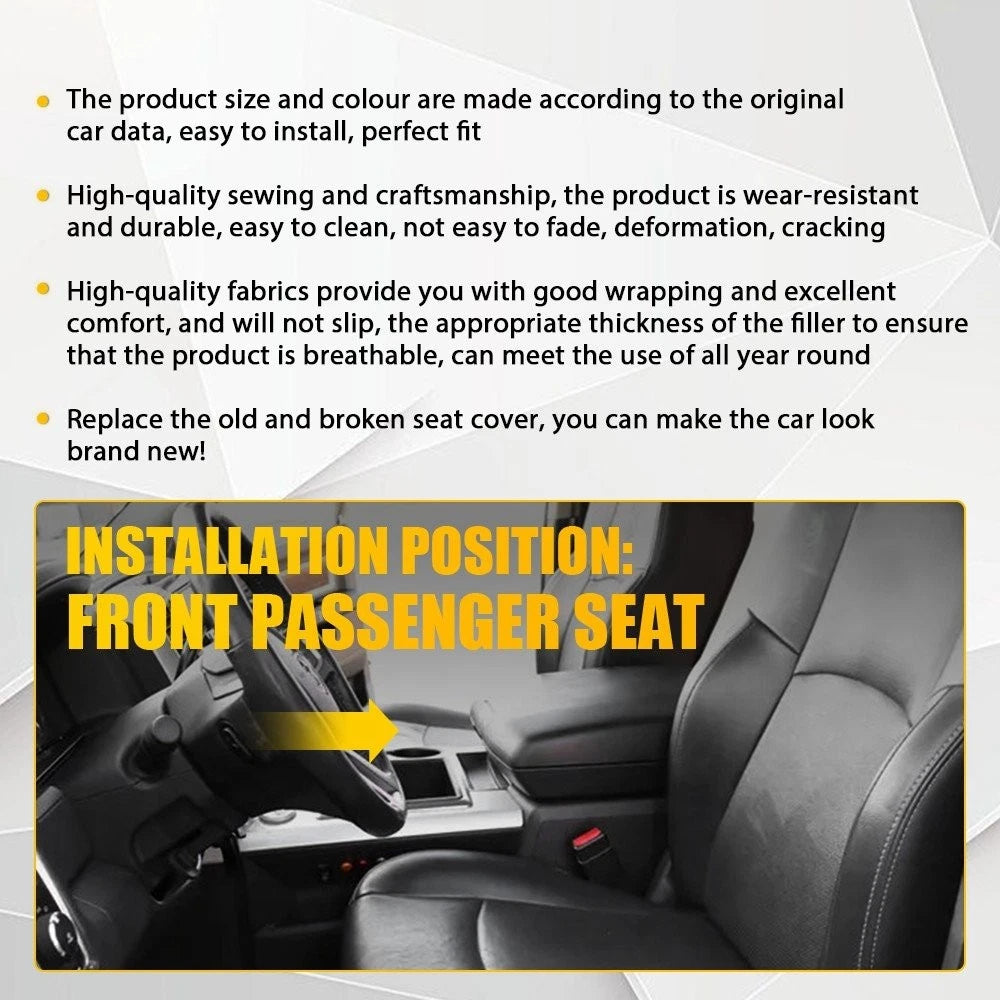 Leather Seat Cover for Dodge Ram Laramie 2500 (2013–2018) - Black