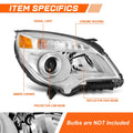 Right Side Projector Headlight for Chevy Equinox LTZ (2010–2015) - Chrome/Amber