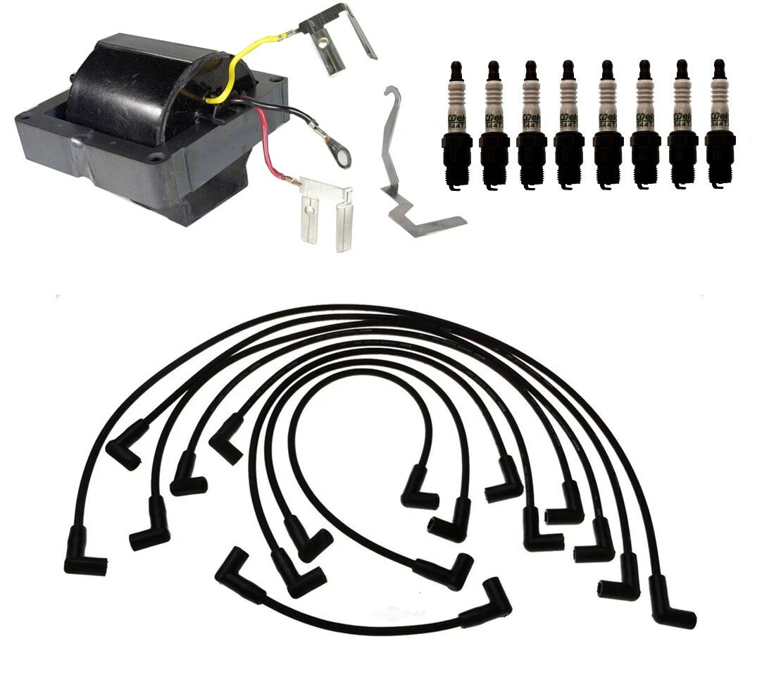 Ignition Wires & Spark Plugs Kit for GMC P35 P25 Chevy P10 G30 (Year Range)