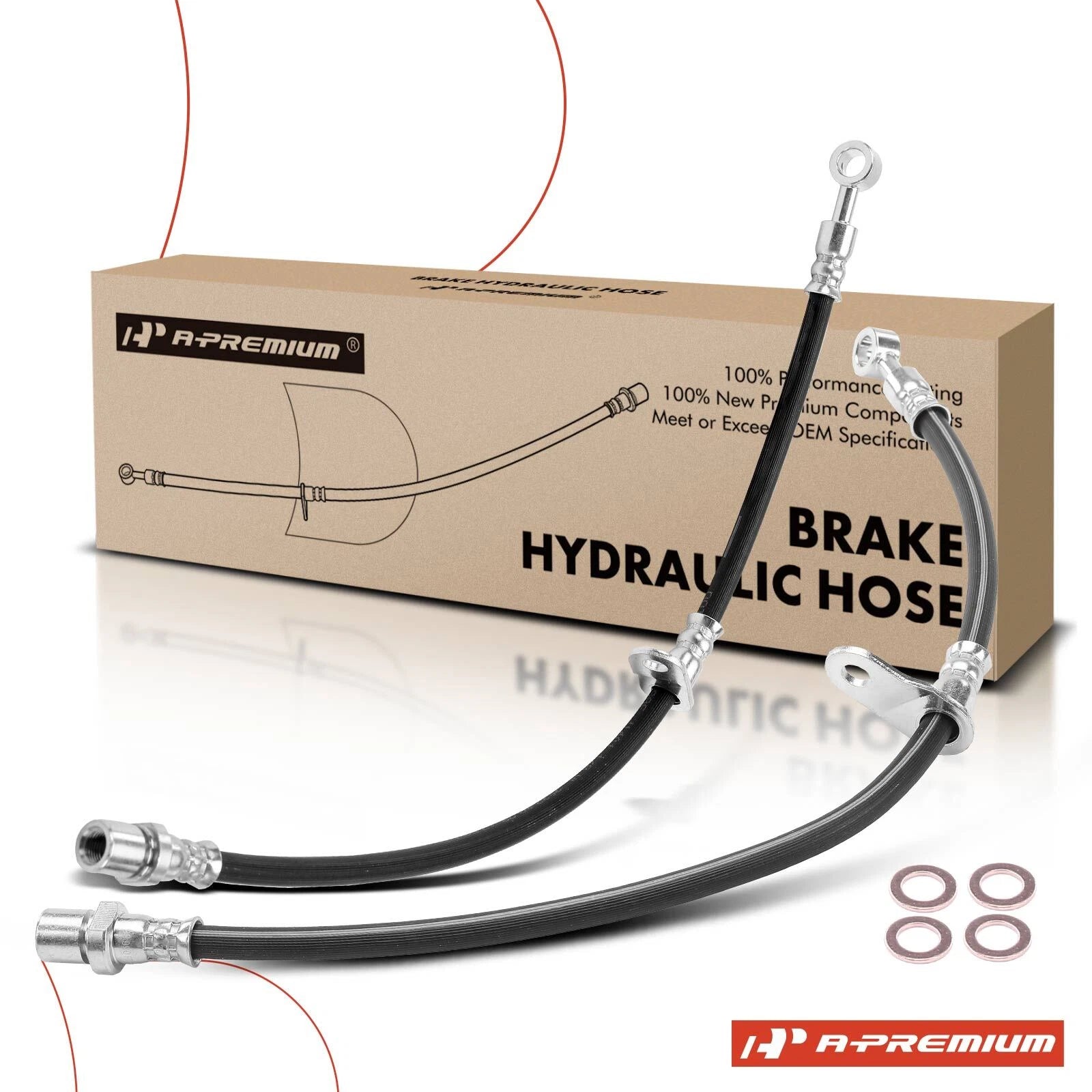 2X Rear Brake Hydraulic Hose for Subaru Outback (2015)