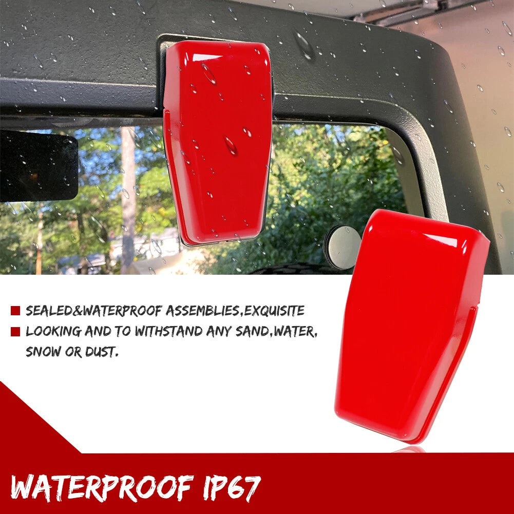 2X Red Rear Window Liftgate Hinge Trim for Jeep Wrangler JK (2007–2018)