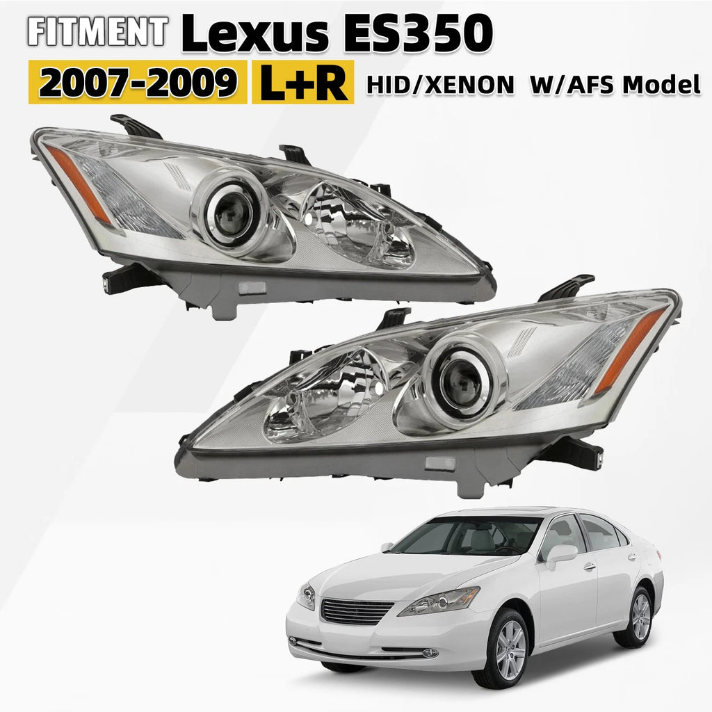 HID Xenon Headlight Set for Lexus ES350 (2007–2009) AFS Chrome Left+Right