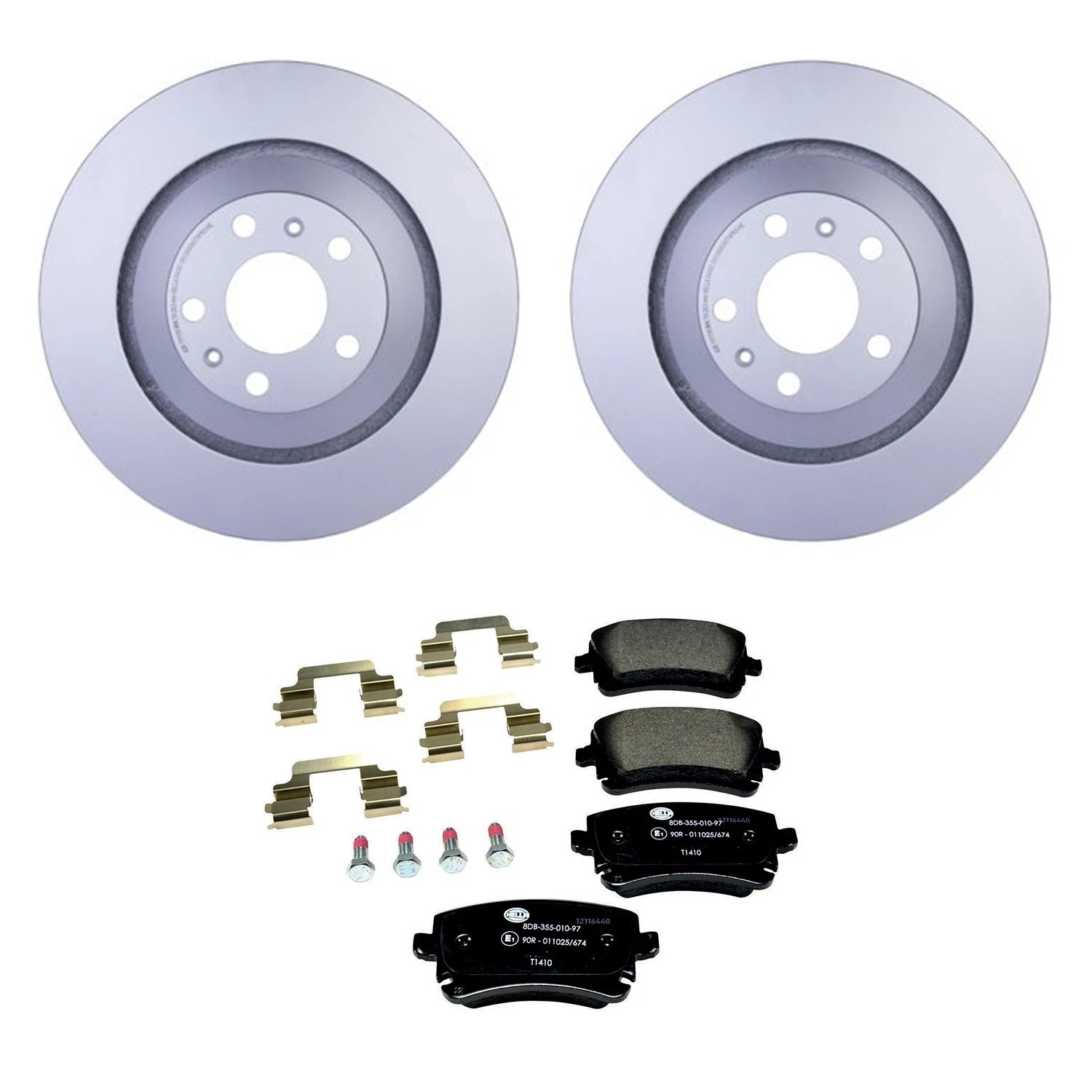 Hella Rear Rotors & Low-Met Disc Brake Pad Kit for Audi A8 Quattro (1995–2003)
