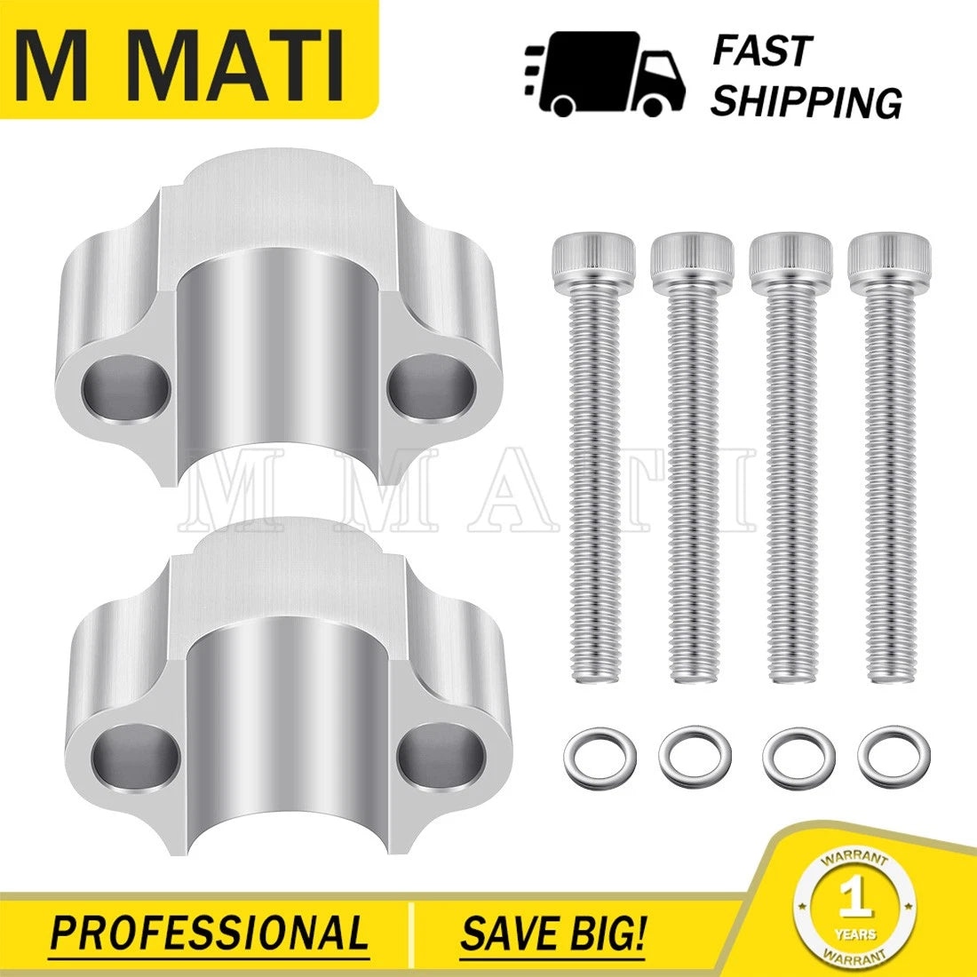 Silver Handlebar Riser 7/8" 30mm for Honda Motorcycle & ATV
