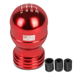 J2 Universal Aluminum Shift Knob Red Teardrop Shape w/ Thread Adapters