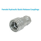 Set of 3 Hydraulic Quick Release Couplings 1/2 BSP ISO Poppet for Tractor