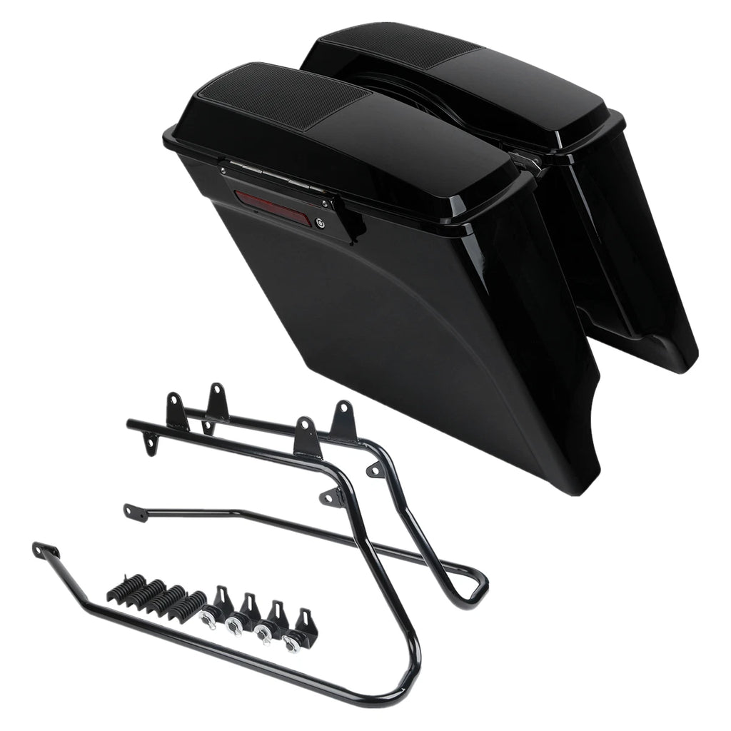 5" Extended Saddlebag Speaker Lids & Bracket for Harley Softail (1984–2017)