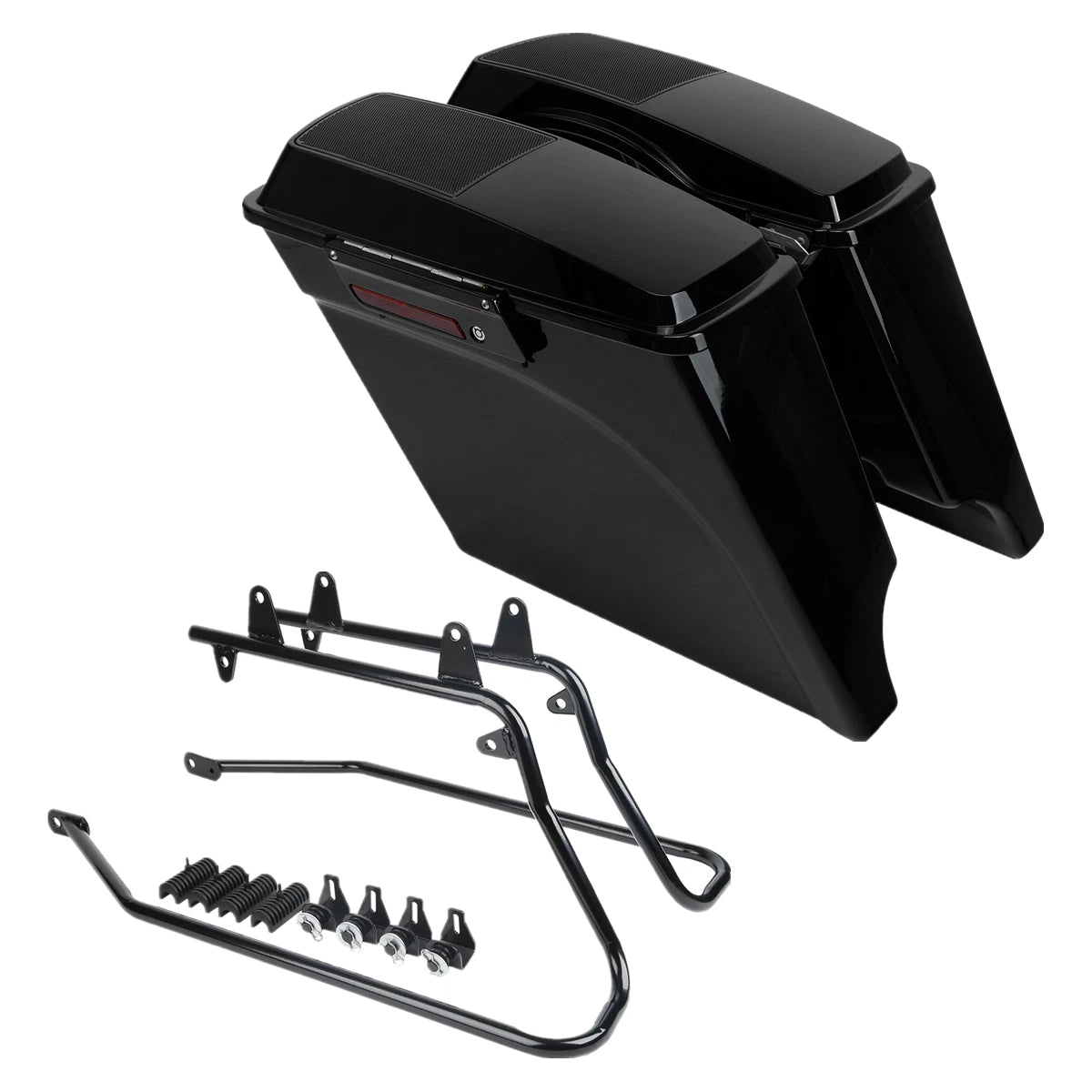 5" Extended Saddlebag Speaker Lids & Bracket for Harley Softail (1984–2017)