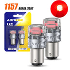 2X 1157 2057 2357 Red LED Stop Turn Signal Bulbs for BAY15D (1000LM)