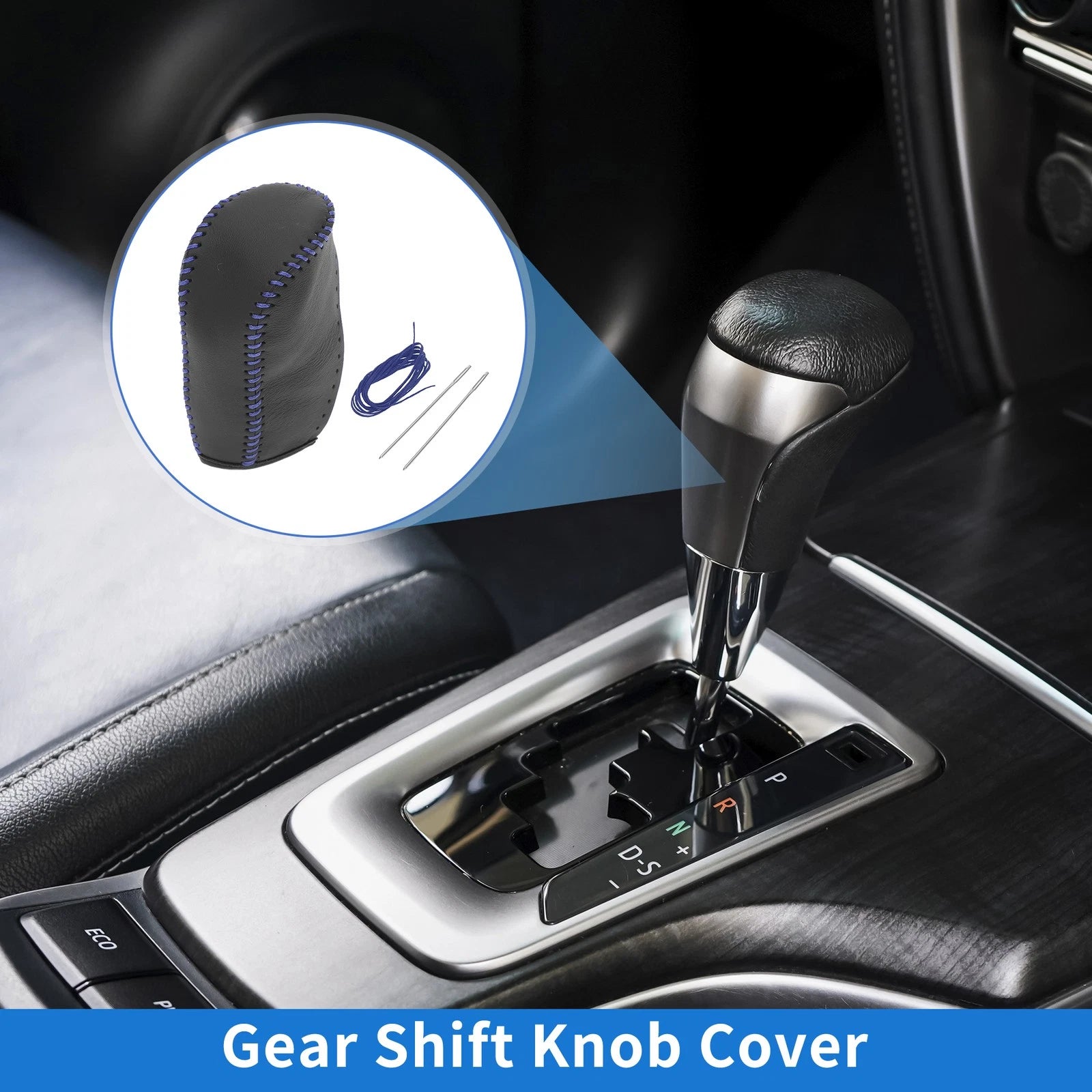 1 Pc Gear Shift Knob Cover for Hyundai Tucson (2010–2013) Black Blue
