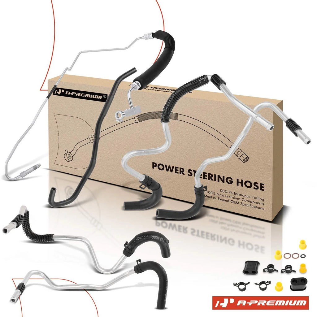 Set of 4 Power Steering Pressure and Return Line Hoses for Nissan 350Z (2008–2009)