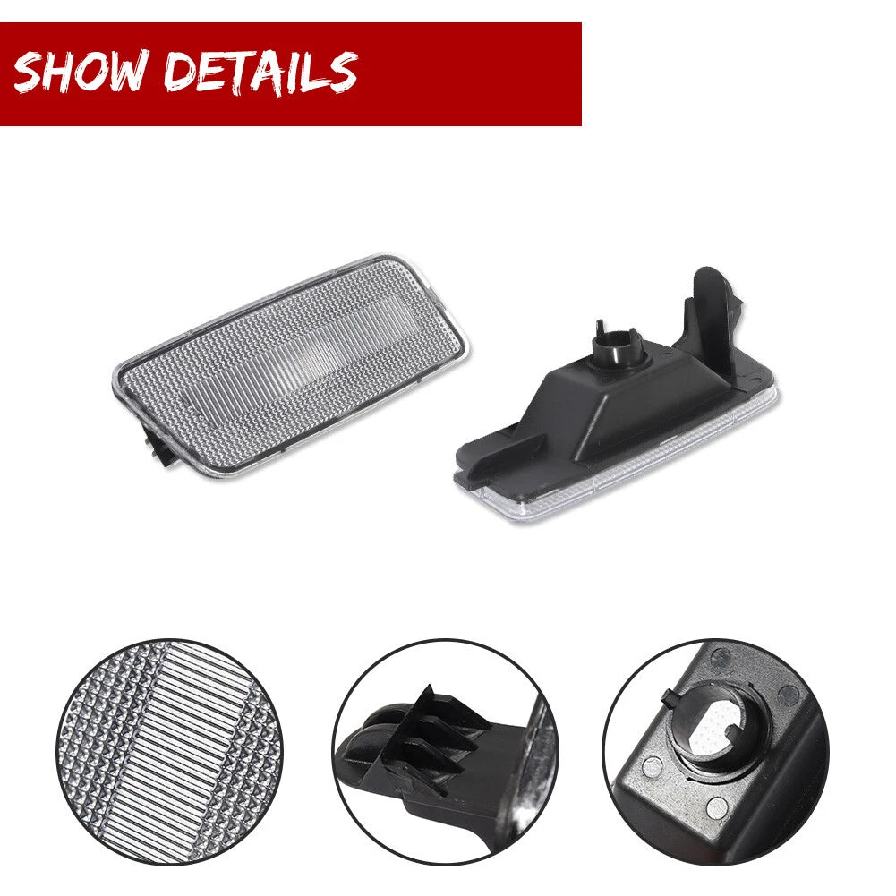 2X Clear Lens Front Bumper Side Marker Lights for VW MK6 Golf GTI (2010–2014)
