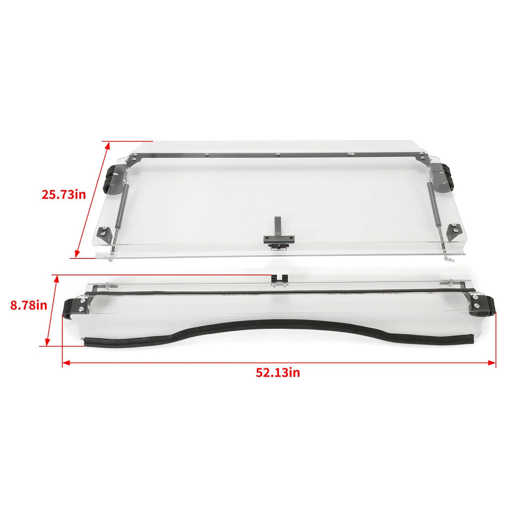 Front Flip Windshield for Kawasaki Mule Pro MX (2019–2024) - Scratch Resistant Clear Polycarbonate
