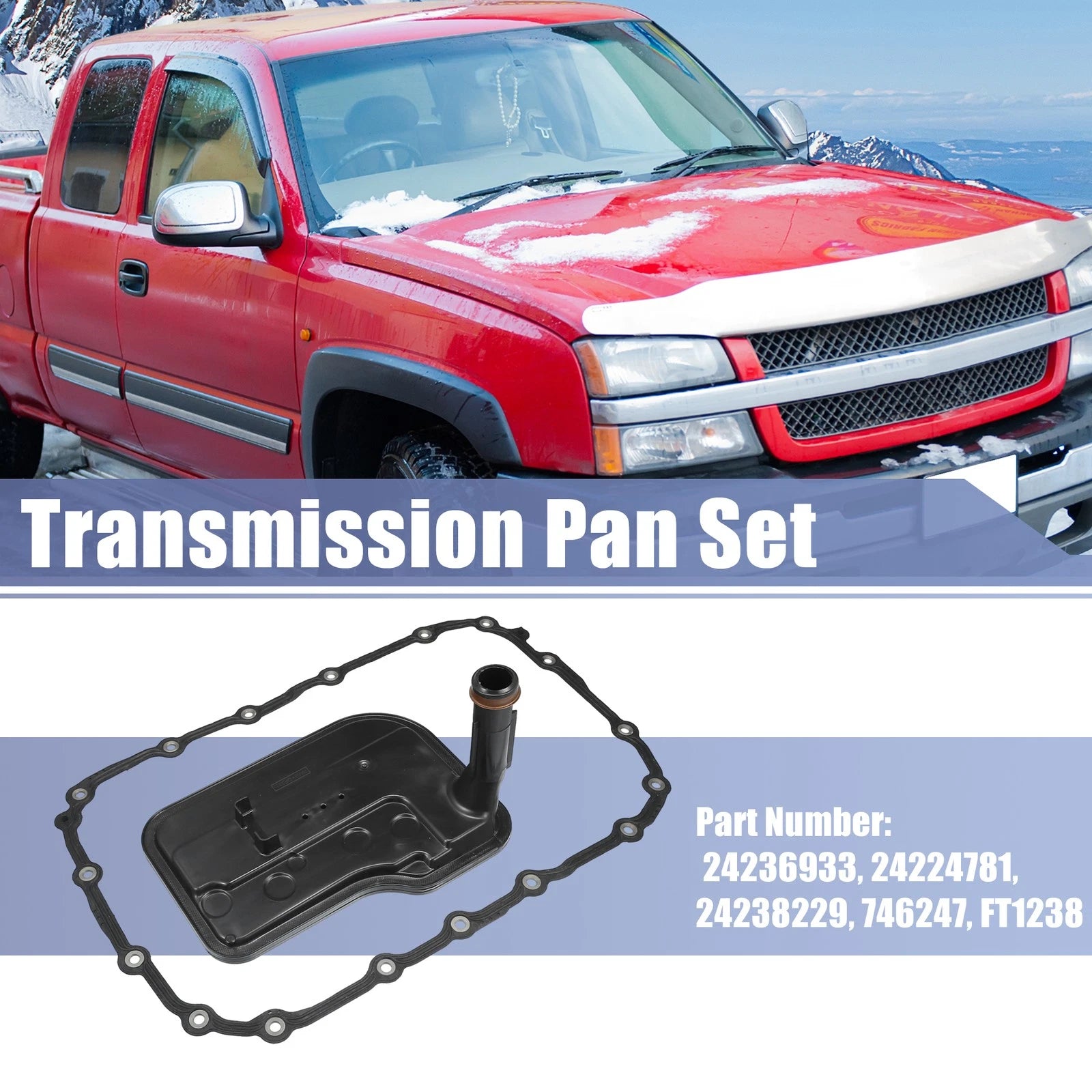 Set of 1 Transmission Filter Oil Pan Gasket Kit for Chevrolet Silverado (2007–2018)
