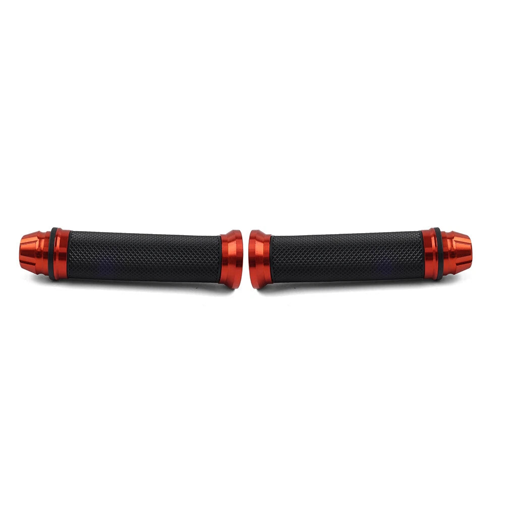 2pcs Handle Bar Hand Grip for Yamaha Honda Suzuki (7/8", Orange)
