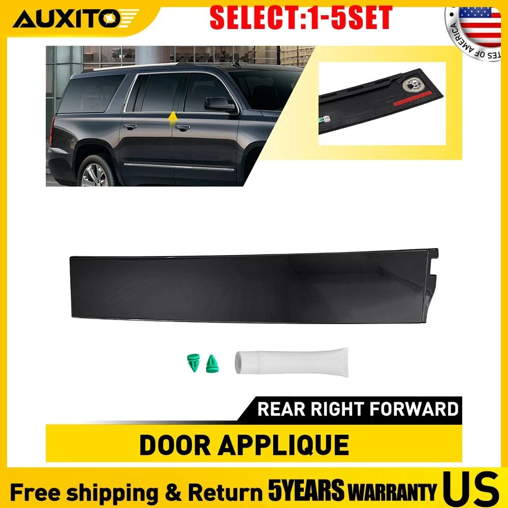 Right Rear Forward Door Applique Molding Black for Chevrolet GMC Cadillac (1-5X)