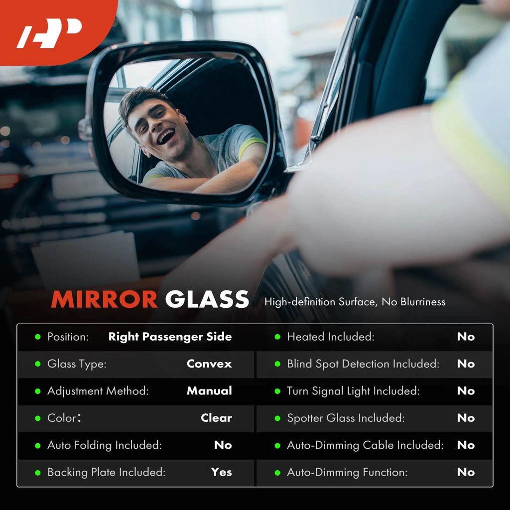Passenger Manual Mirror Glass for Subaru Forester, Impreza (2014–2018)
