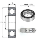 Deep Groove Ball Bearing 10x19x5mm for Scooter Skateboard (P0)