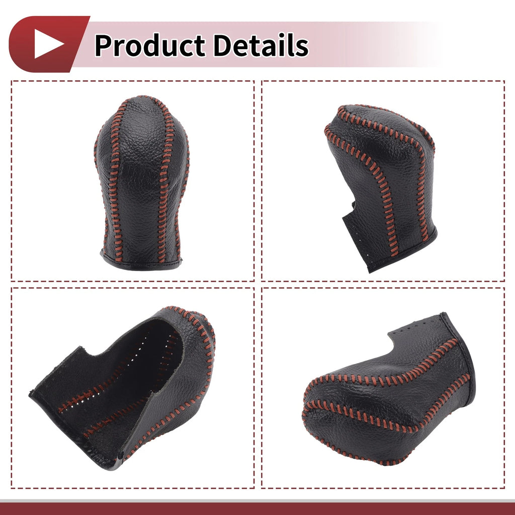 1Pc Gear Shift Knob Cover for Nissan Maxima (2016–2023) Black Brown Faux Leather