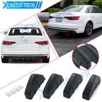 Matte Black Rear Bumper Diffuser Shark Fin Lip Spoiler Splitter for Audi A4 (2009–2016)