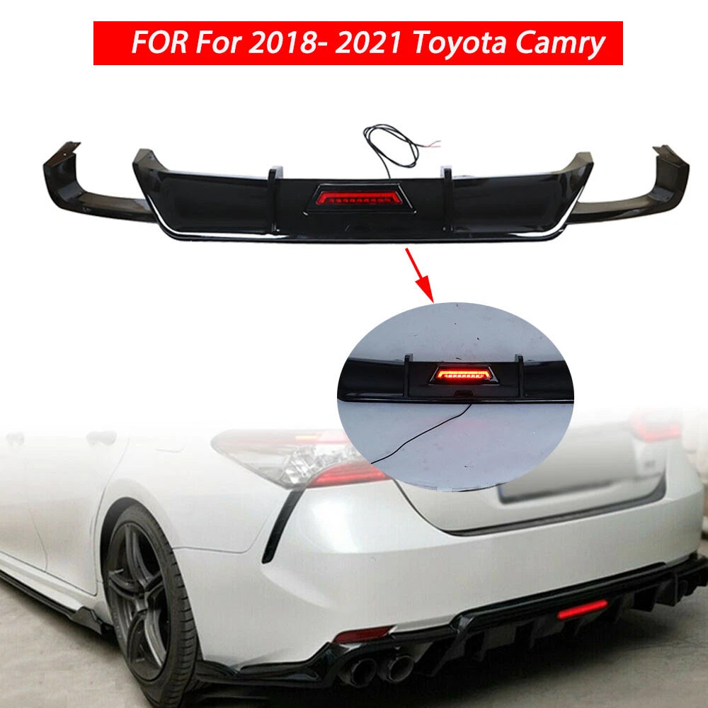 Rear Bumper Lower Diffuser with LED Light for Toyota Camry (2018–2021)