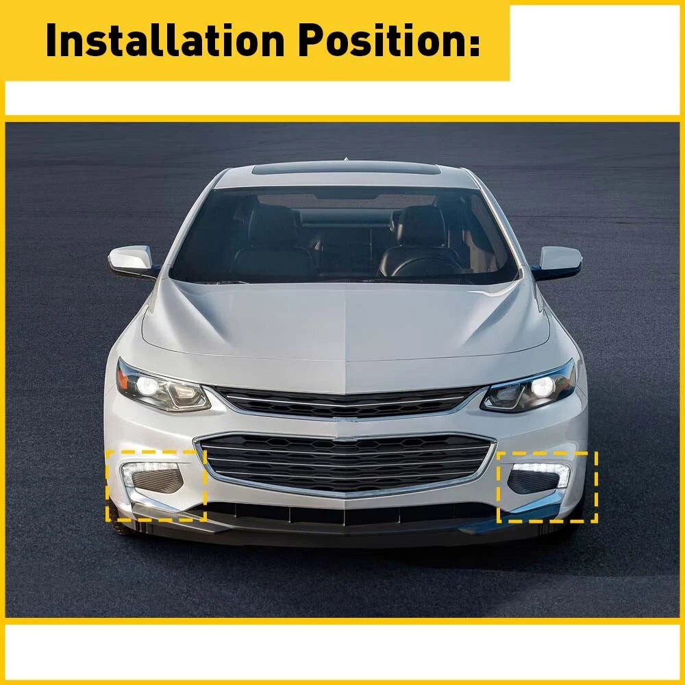 Chrome Front Bumper Fog Light Molding Cover for Chevy Malibu (2016-2018)
