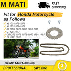 Cam Chain Sprocket + Timing Cam Chain for Honda XL100 XL125 CT125 CB125S TL125S (1970–2023)
