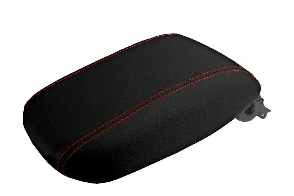 Console Lid Pull Over Cover Leather for Dodge Dart (2013–2016) Red Stitch