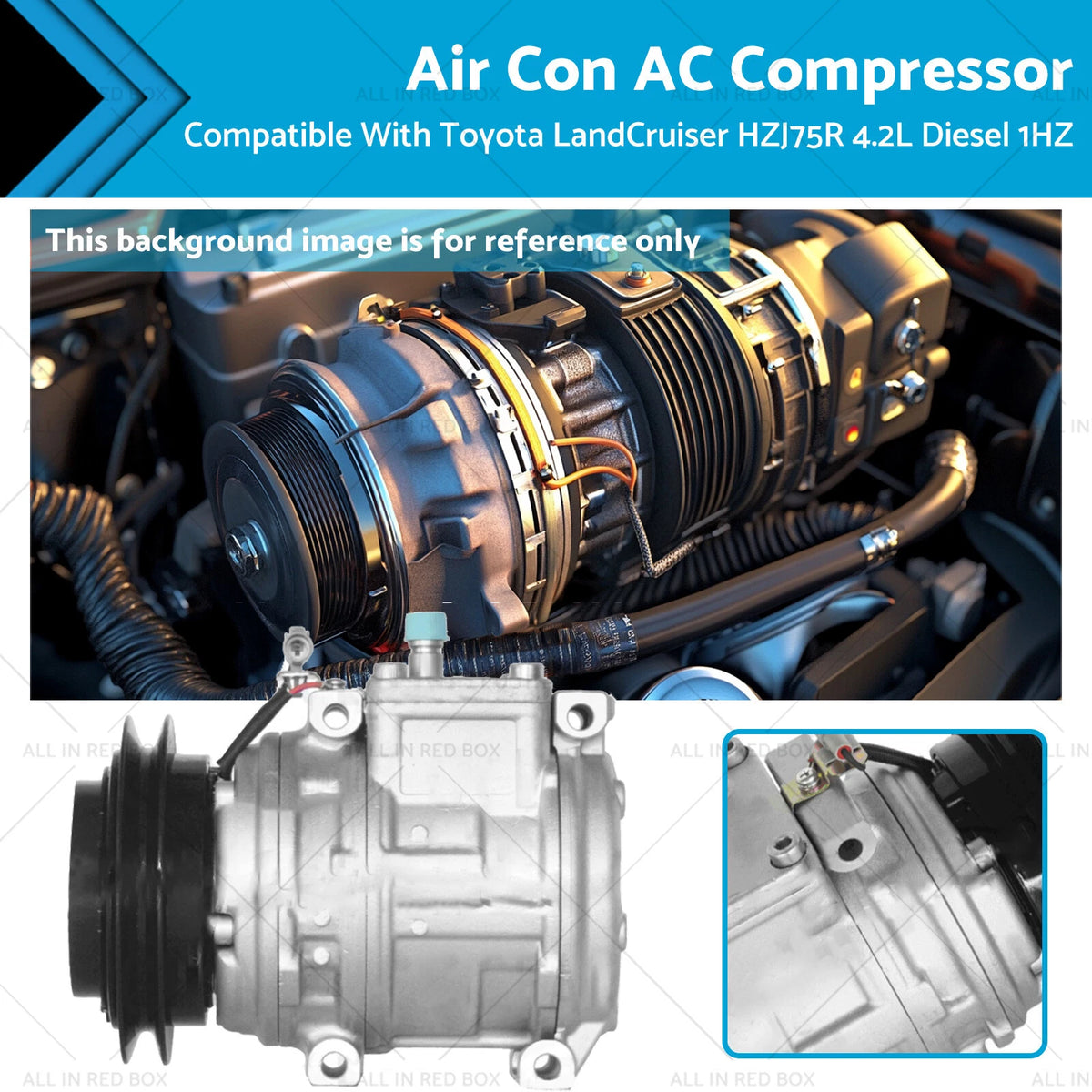 AC Compressor for Toyota LandCruiser HZJ75R (1990–1999) 4.2L Diesel 1HZ
