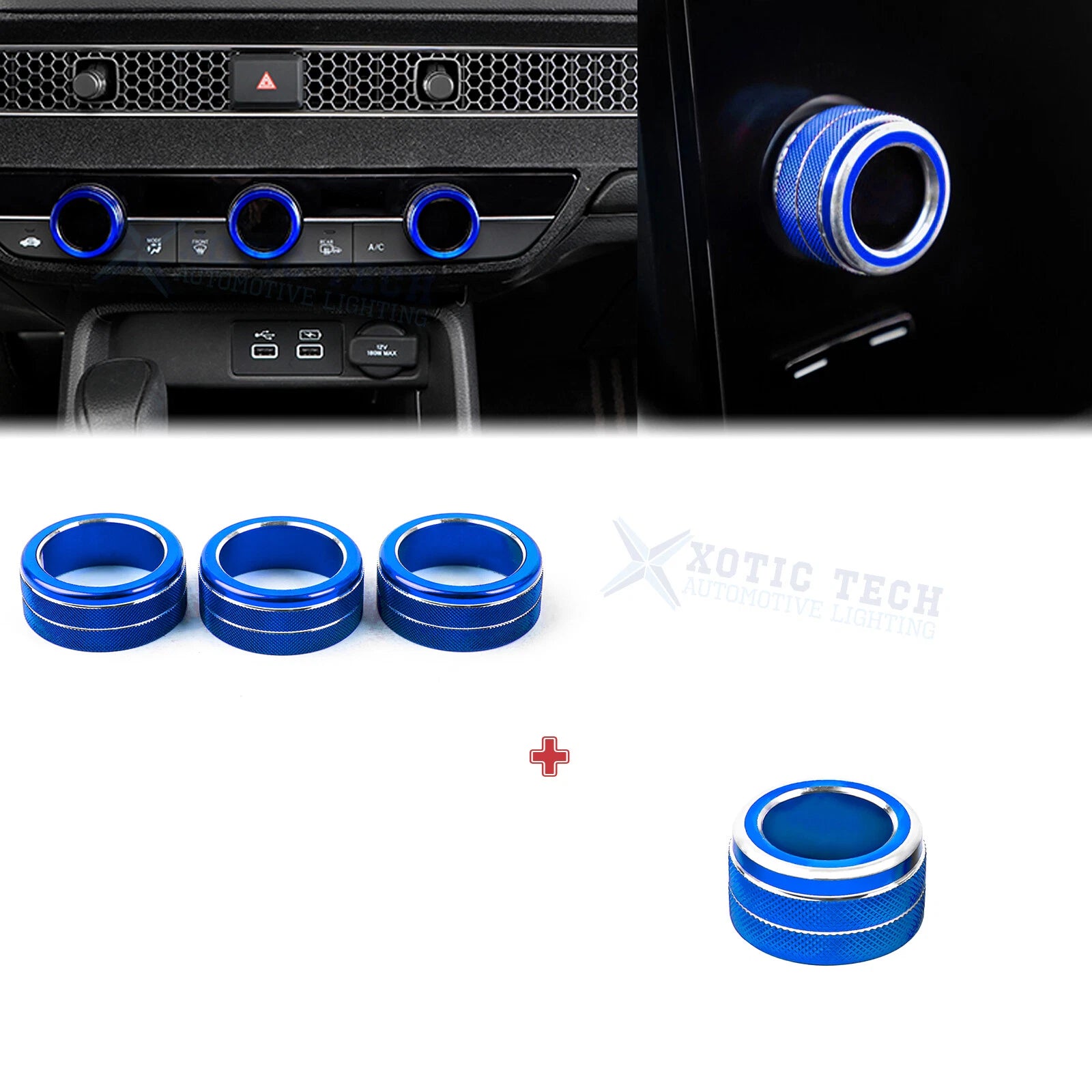AC Climate Navigation Switch Knob Overlay Cover for Honda Integra Civic (2022–2024)