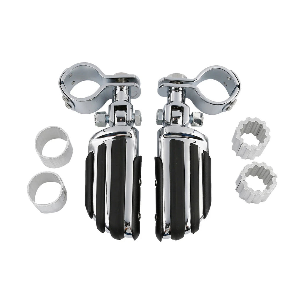 Set of 4 Chrome Adjustable Footpeg Clamps for Harley Street Glide
