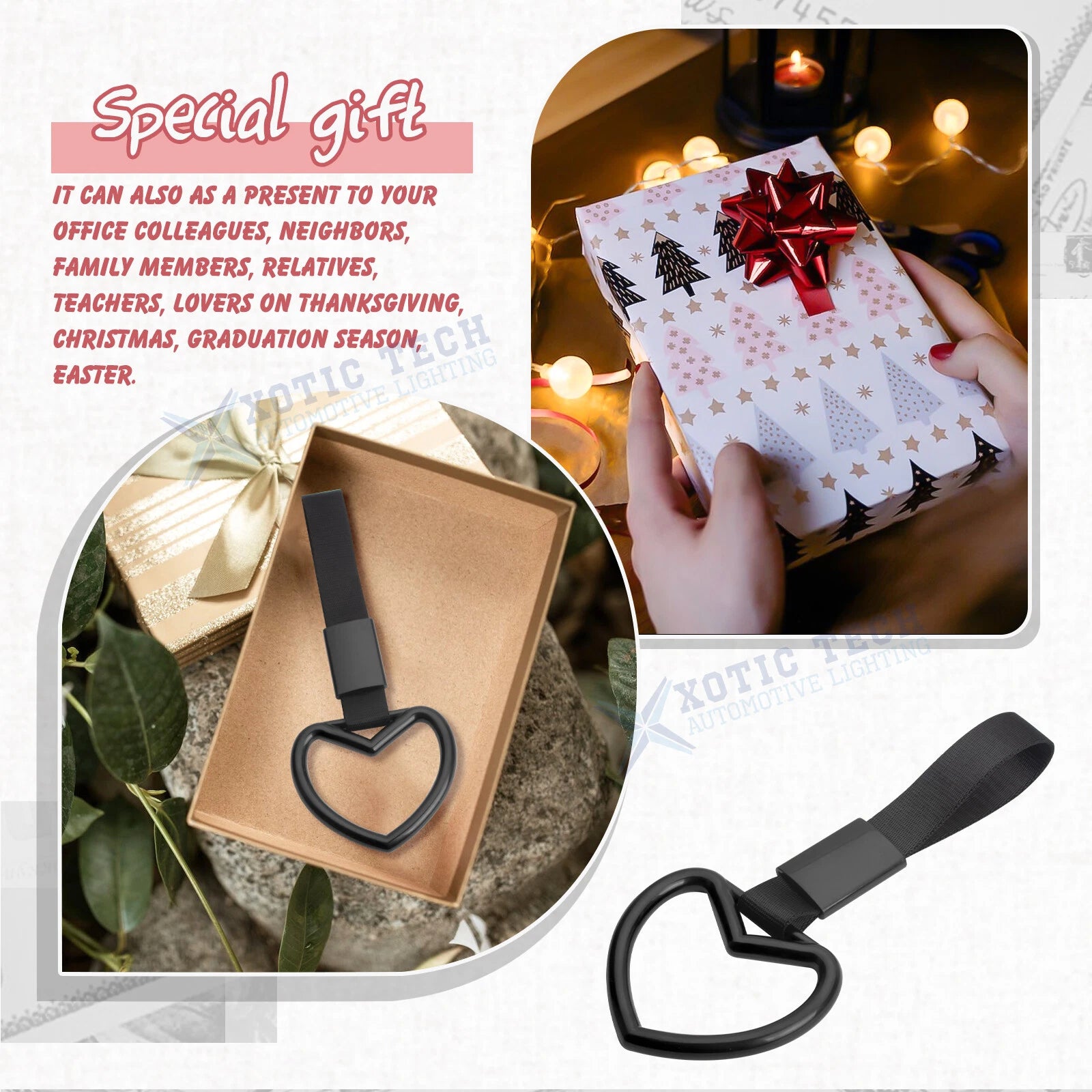 Hand Ring Straps Loop Circle Drift Charm for Heart-Shaped JDM Tsurikawa (-)