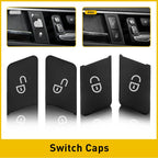 4x Door Unlock Switch Button Trim Cover Matte Black for Mercedes-Benz W204 W212 (2007-2013)
