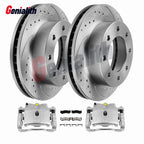 Rear Drilled Brake Rotor & Pads + Caliper for Chevrolet Silverado 2500 HD (2001–2007)