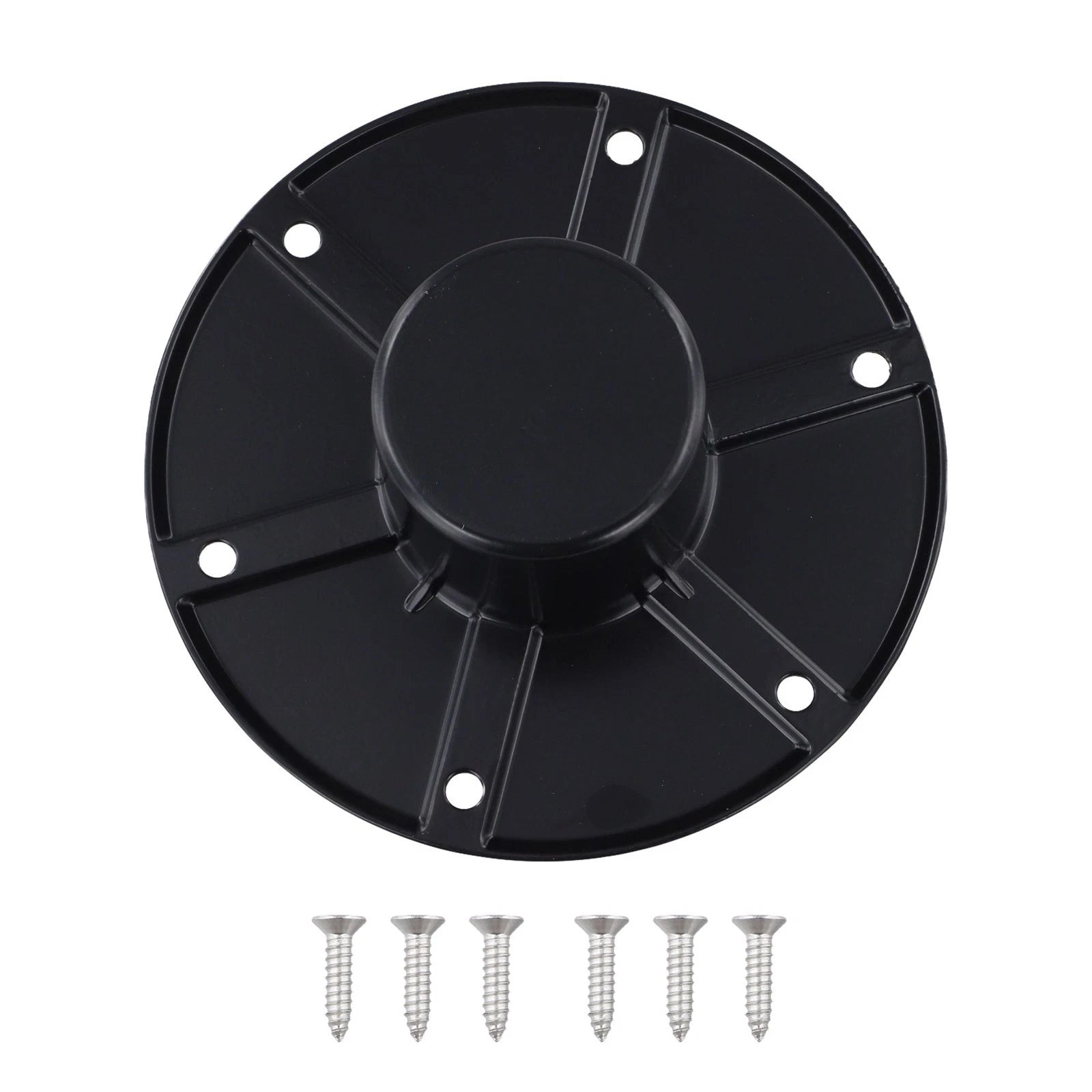 Round Flush Mount Black Table Leg Base for RV and Boat Trailer