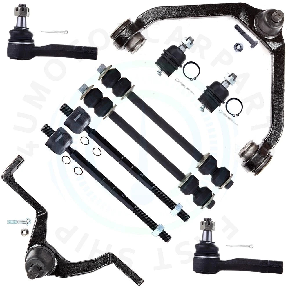 Set of 10 Front Upper Control Arms & Sway Bar Tie Rods for Ford Explorer Ranger 