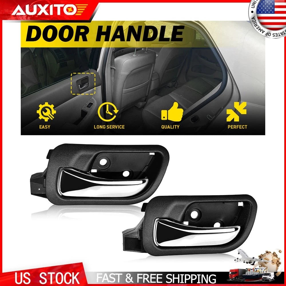 Set of 2 Interior Door Handles for Honda Accord (2003–2007) Chrome Black