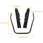 Dual Locking Racing Bucket Seat Sliders Mounting Brackets Base Rail