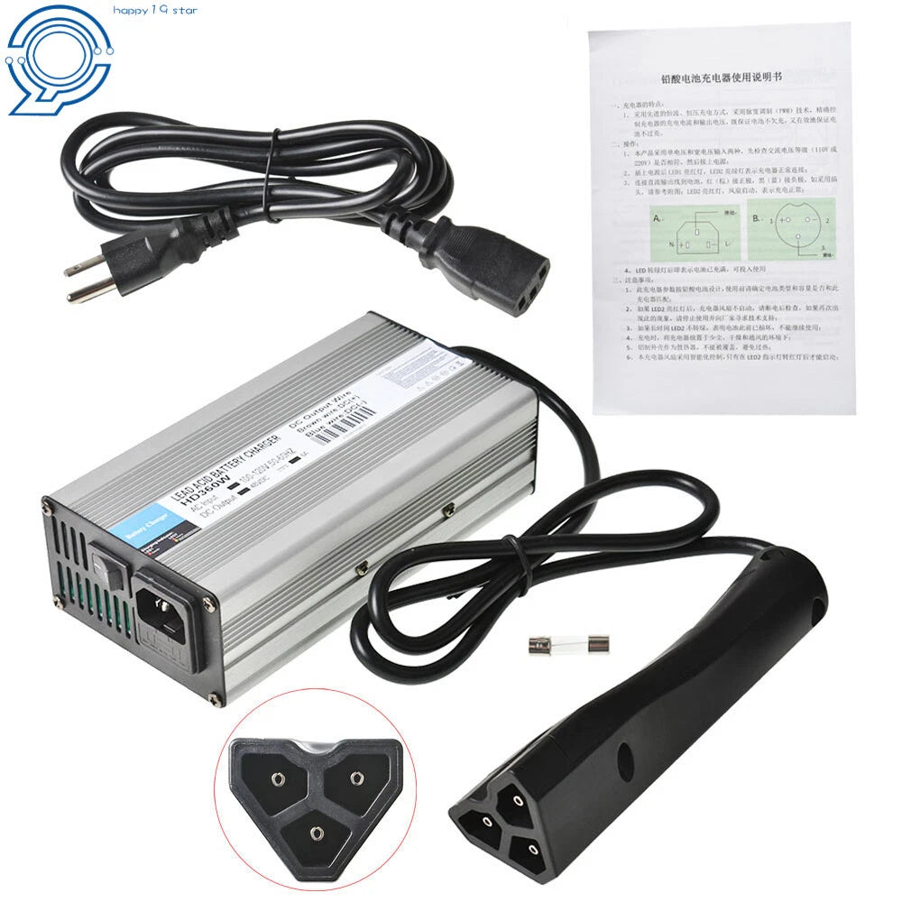 Battery Charger for EzGo Club Car DS TXT Yamaha RXV Golf Cart (48V/6A)