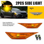 2X Front Fender Side Marker Lamp Amber Lens for Honda Civic Sedan (2016–2021)