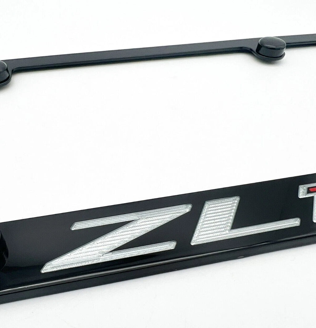 License Plate Frame Premium Black w/ ZL1 Script for Chevy Camaro (2016–2023)
