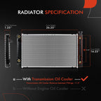 Radiator with Trans Oil Cooler for Chevrolet S10, GMC S15 Jimmy (1988–1993)
