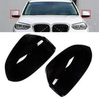 ABS Rearview Side Mirror Cap Cover for BMW X3 X4 (2018–2022) Gloss Black