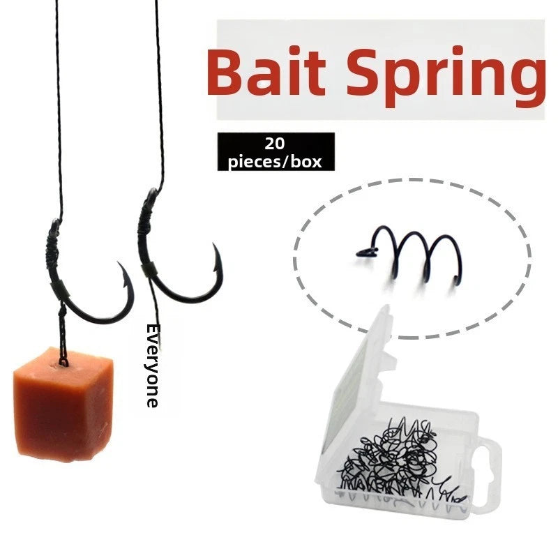 50 Pack Black Meat Coils Bait Holders for Carp Fishing Quick Change Rig