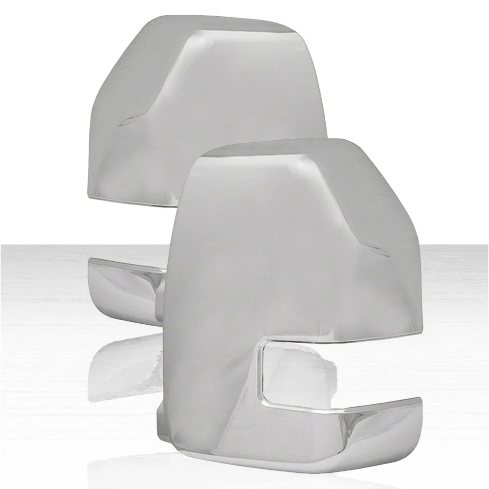 2pc Full Towing Mirror Covers for 17-20 Ford SD XL/XLT - Chrome w/Signal Cutout
