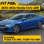 2Pcs Headlight Eyelid Filler Trim Covers for Honda Civic (2022–2024) Black