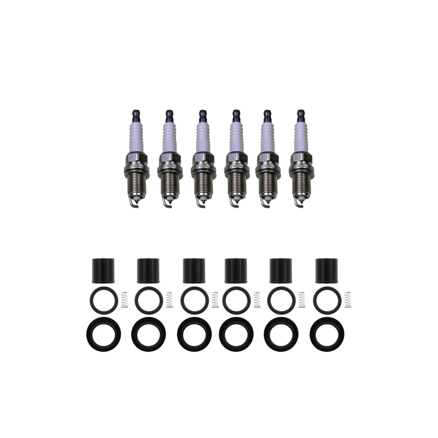 Set of 6 Denso Double Platinum Spark Plugs & NGK Coil Boot Kit for Ram 1500 (2010–2023)