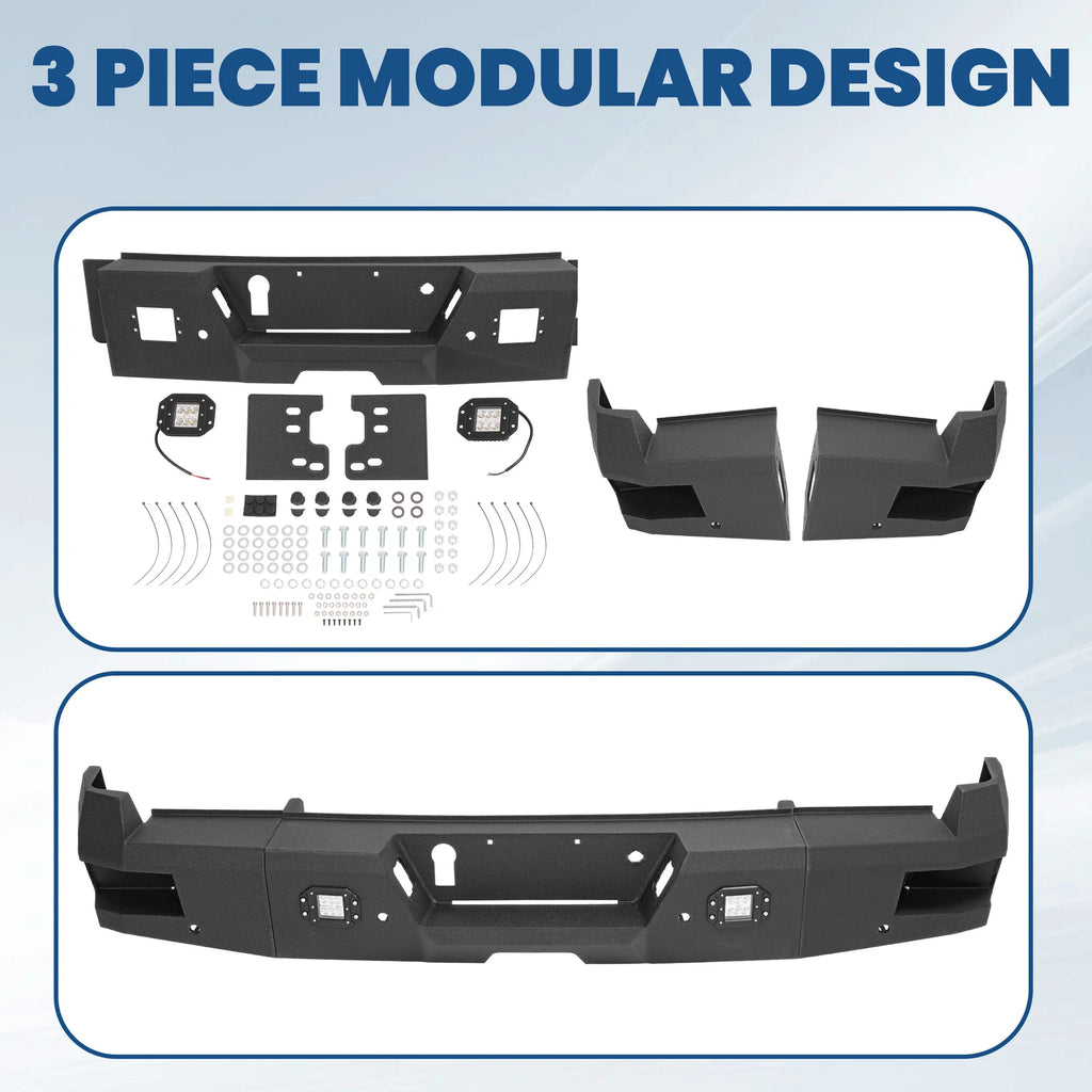 Rear Bumper Assembly for Ford F-250 F-350 Super Duty (2017–2023) W/ Sensor Hole