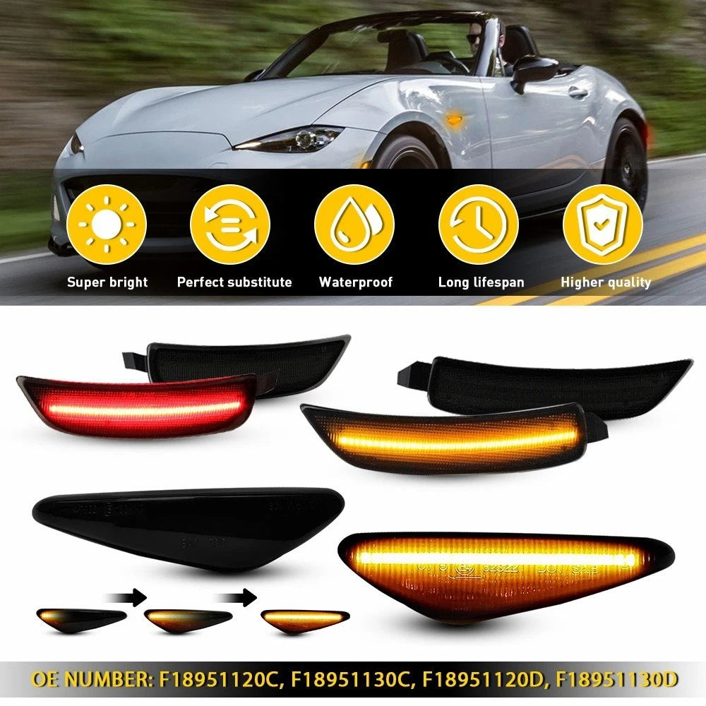 Smoked Side Marker Fender Lights for Mazda Miata MX-5 (2016–2022)